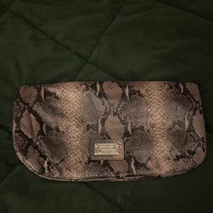 Nine West Snake Print Clutch - Brown and Black